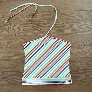 Vintage Le Chateau Junior Rainbow Stripe Halter Top